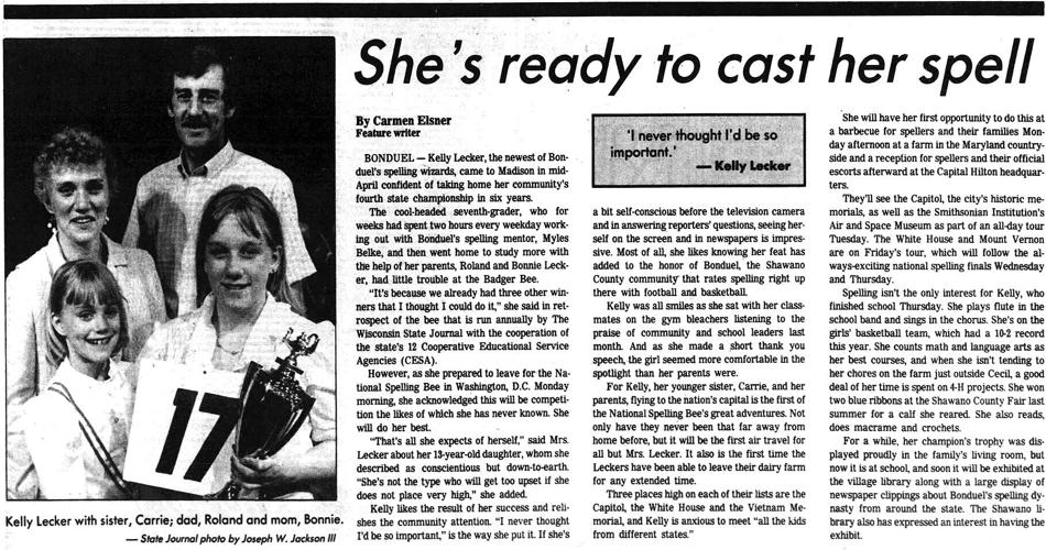 1985 State Journal spelling bee story