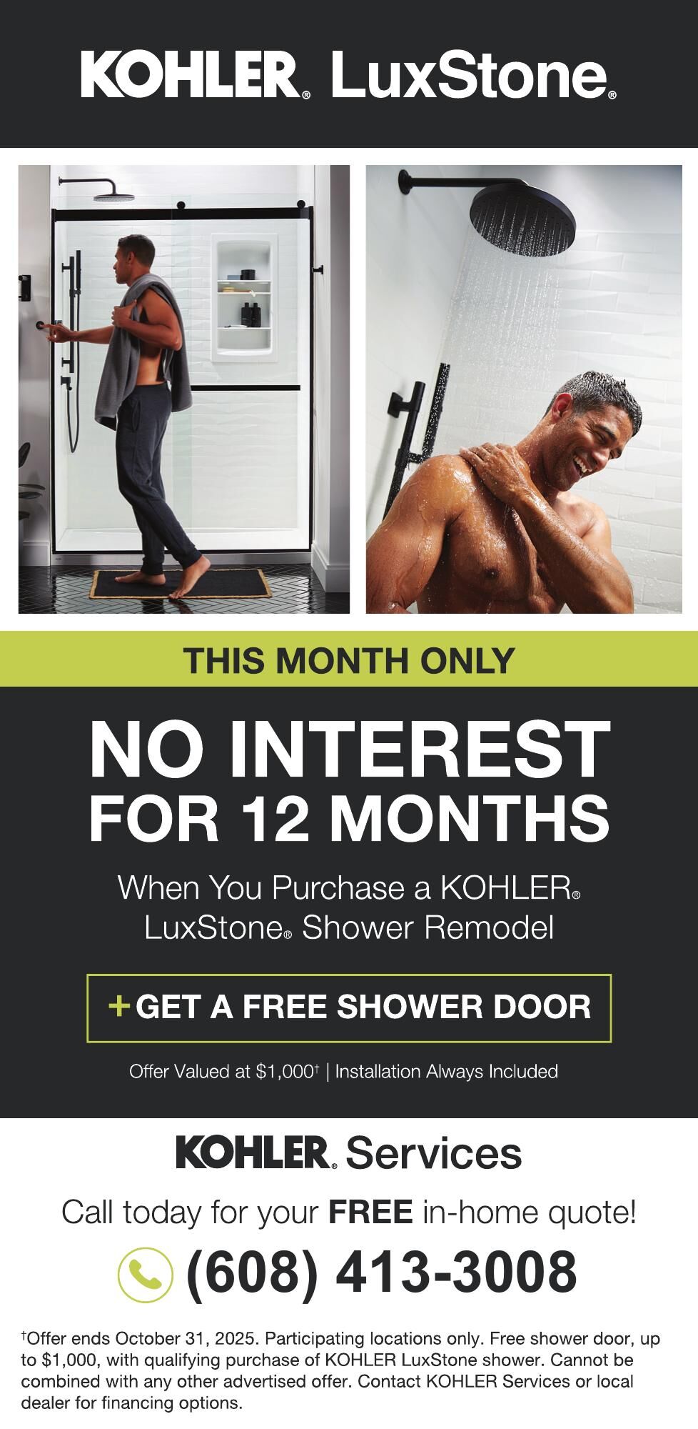Kohler/ Luxe Showers - Ad from 2025-10-05